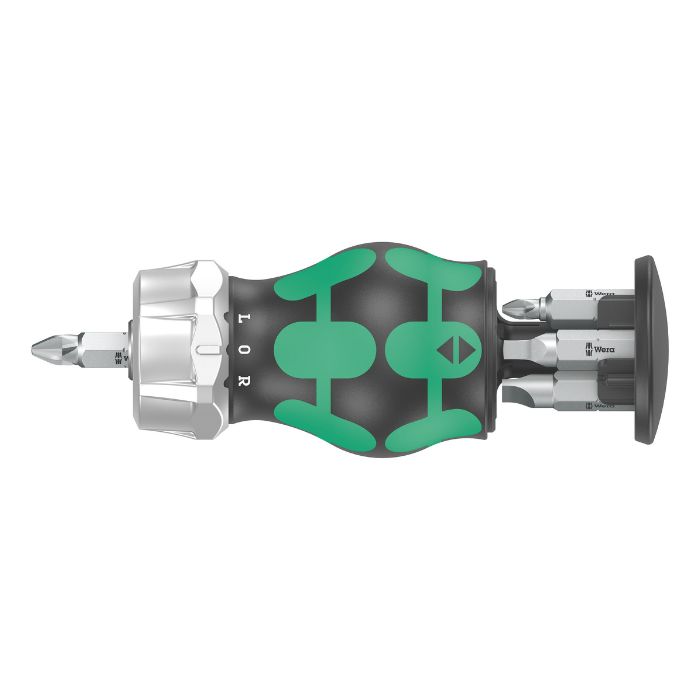 Wera ヴェラ クラフトフォームコンパクト スタビ 4 ビット収納式 差替ラチェット ドライバーセット　Kraftform Kompakt Stubby Magazin RA_4（05008886001）