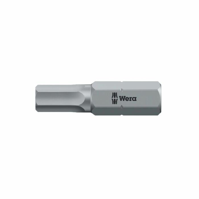 Wera 840/1 Z HEX5 x 25 mm 六角ビット（05056325001） 六角（HEX5）ビットです。 全長25 mmのショートサイズです。 Weraの六角「Hex-Plus」は面取りされた六角です。 「角」ではなく「辺」で、 「点」ではなく「面」で六角に接し、対象のナット・ボルトを回します 万が一、過度なトルクやカムアウトによって変形したネジ穴に遭遇しても、この面接触は効果を発揮します。 面接触がトルク伝達能力を向上させ（20％　wera公称）小さな力で大きな力を与えます。 「 Tool-Check PLUS 1（05049055001）」、「 Tool-Check PLUS（05056490001）」などに入っている 840/1 Z bits と同じものになります。 ■モニター環境により実際の商品の発色と異なる場合があります。パッケージデザインやサイズ表記等予告なく変更する場合がございます。