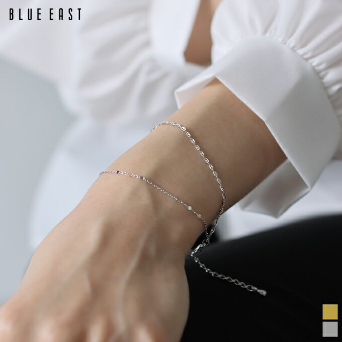 ブレスレット チェーン 2連 アクセサリー レディース シンプル シンプル キラキラ ニッケルフリー 華奢 上品 大人 カジュアル きれいめ かわいい トレンド おしゃれ BLUEEAST【ネコポス】のサムネイル