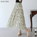 【7/11 10:59まで!396円OFF中】ティアードスカート ロングスカート フレアースカート レディース スカート フレアー ティアード ギャザー ドット柄 水玉 花柄 ロング丈 マキシ丈 ウエストゴム トレンド おしゃれ かわいい シンプル カジュアル 着回し 春 夏 BLUEEAST
