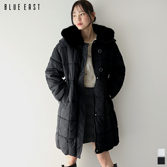 【10/23 10:59まで！30%OFF中】【送料無料】ウェストマークファー衿ロングダウン レディース アウター コート ダウンジャケット ダウンコート 羽織り ポケット 中綿 おしゃれ カジュアル かわいい 秋 冬 BLUEEASTのサムネイル