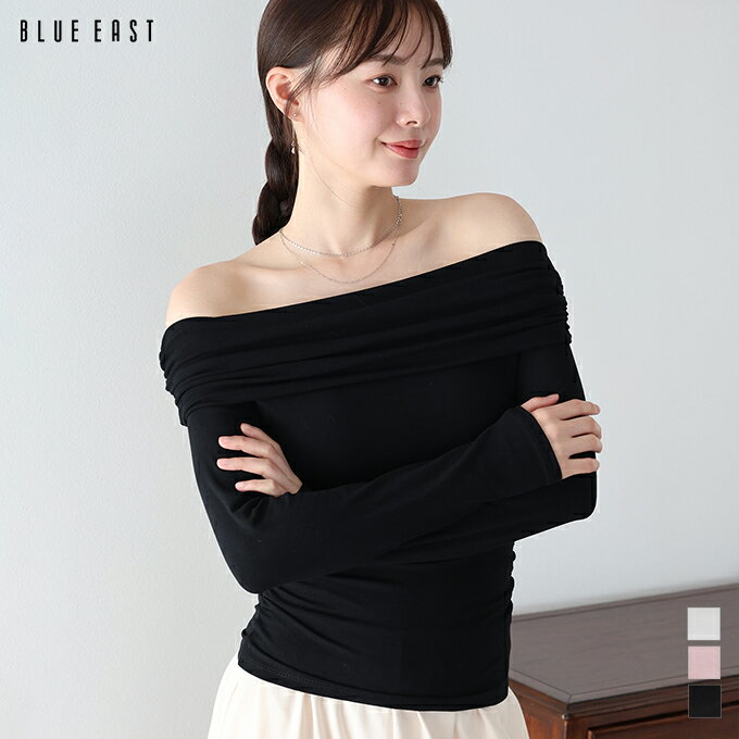 乐天商城 - 【タイムセールクーポン利用で10%OFF】ギャザーオフショルダーカットソー【メール便】