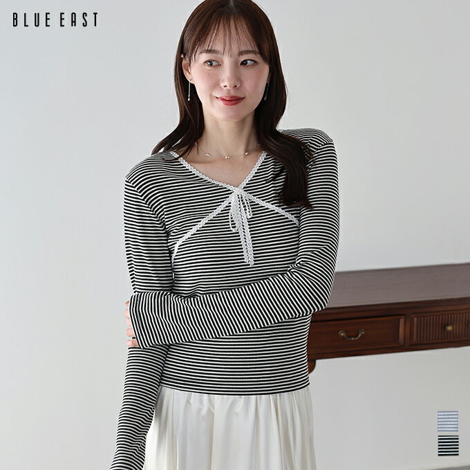 Rakuten - 【5/1 13:59まで！タイムセール／10%OFF中】レースボーダーカットソー【メール便】