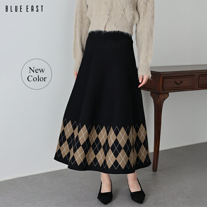【送料無料】【楽天ランキング1位】【新色追加】ニットスカート プリーツスカート スカート ボトムス レディース ロング ミモレ丈 ニット フレアー プリーツ チェック柄 ウエストゴム 秋 冬 カジュアル きれいめ おしゃれ 可愛い BLUEEASTのサムネイル