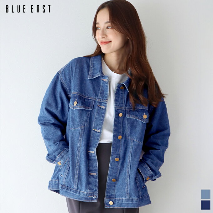 【5/22 9:59まで！539円OFF】【送料無料】デニムジャケット ジャケット レディース アウター 羽織り Gジャン 春 秋 定番 ベーシック トレンド 長袖 オーバーサイズ ビッグシルエット ゆったり 大きめ シンプル カジュアル 大人 おしゃれ 着回し BLUEEASTのサムネイル