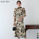 【送料無料】パーティードレス ワンピース パーティー 結婚式 二次会 謝恩会 フォーマル ロング丈 膝下丈 マーメイド 刺繍 バイカラー 配色 レース 花柄 袖あり 五分袖 おしゃれ かわいい BLUEEAST