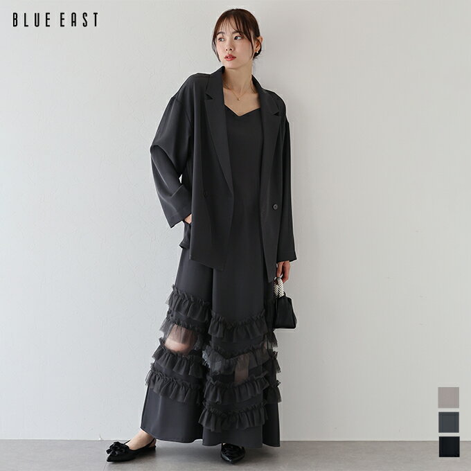 【送料無料】フリルキャミワンピース×ジャケットセット