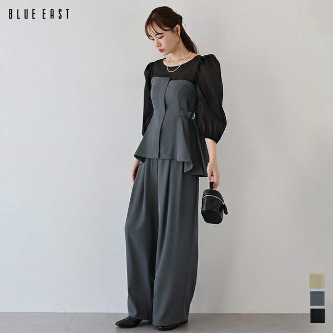 【送料無料】サイドベルトパンツドレス