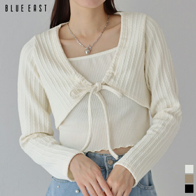 【SALE/70%OFF】ボレロ トップス カーディガン レディース リボン 長袖 羽織 クロップド丈 秋 冬 かわいい おしゃれ カジュアル シンプル トレン...