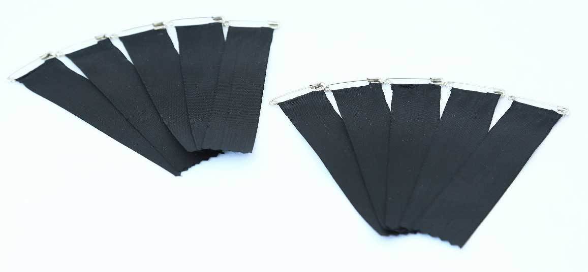 ★楽天1位★ リボン徽章黒　喪章・弔用ビラ10枚セット【送料無料】葬儀 お通夜 お別れ会 式典 来賓 ...