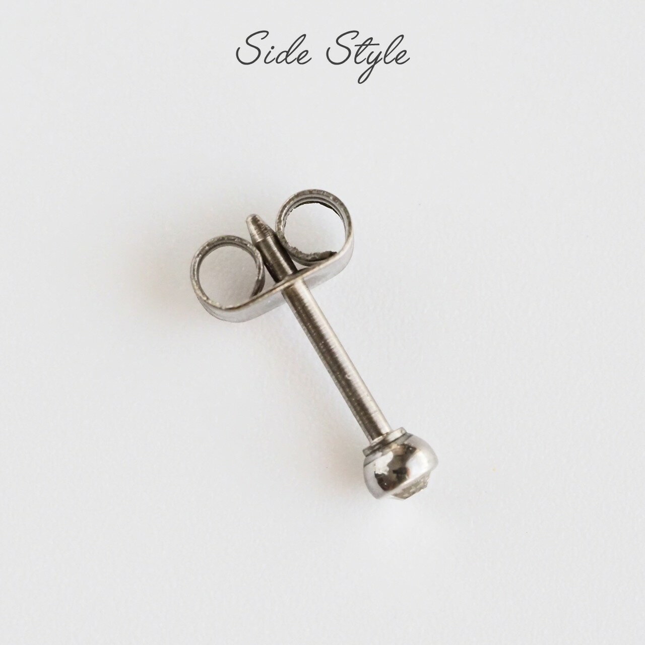 つけっぱなし ハーフジュエル セカンドピアス 日本製 3mm 純チタン 太軸 片耳 アレルギー 金属アレルギー ピアス 軸太 チタン ロングポスト ゲージ 16G 18G 20G かわいい おしゃれ BlueHill サージカルステンレス ステンレス ファーストピアス 銀 シルバー