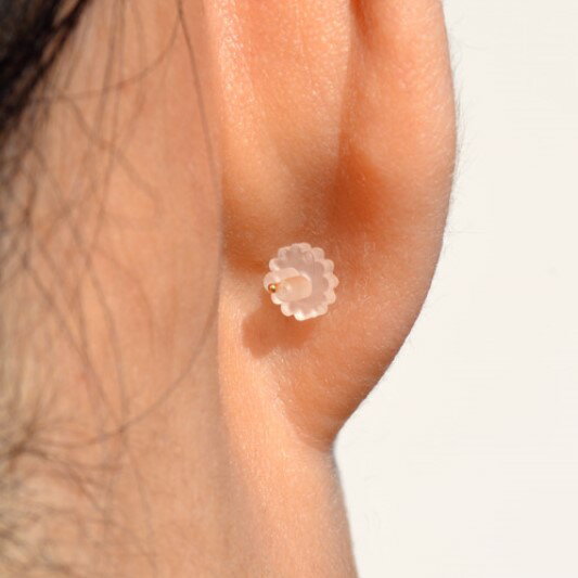 シリコンキャッチ セカンドピアス 日本製 5ペア 花型 シリコン キャッチ ピアス 太軸 アレルギー 対応 ピアス 軸太 ゲージ 16G 18G 20G かわいい おしゃれ BlueHill