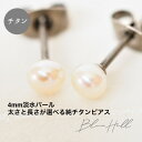 淡水パール セカンドピアス 4mm 純チタン 太軸 片耳 アレルギー 金属アレルギー 対応 ピアス 軸太 チタン ロングポスト ゲージ 16G 18G 20G かわいい おしゃれ BlueHill 誕生石 6月 淡水 パール カジュアル フォーマル シンプル 白 ホワイト SSS