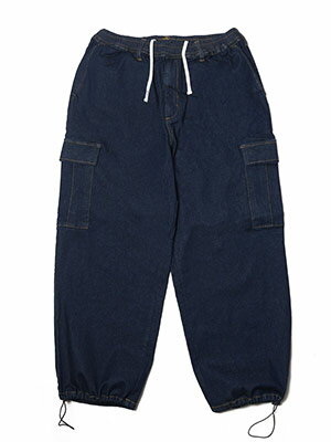 チアーズ Cheers デニムカーゴパンツ M-XLサイズ ネイビー ボトムス ロング丈 イージーパンツ ウエストゴム WT DENIM PANTS -NAVY-