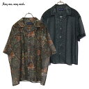 Many men, many minds. 半袖メッシュシャツ メンズ レディース ユニセックス 半袖 ラッセルメッシュ 透け感 カモ/フラワー M-L ラッセ...
