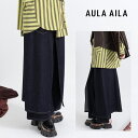 AULA AILA アウラアイラ レイヤードデニムパンツ インディゴ サイズ1 LAYERED DENIM PANTS