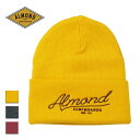 Almond Surf アーモンドサーフ HICKORY SCRIPT BEANIE メンズ/レディース イエロー/グレー/バーガンディ FREE BN2007F【ビーニー スクリプトビーニー ニット帽 ニットキャップ 帽子 刺繍 刺繍ロゴ ロゴ サーフ おしゃれ ブランド 黄色 ワインレッド】