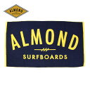 Almond Surf アーモンドサーフ FINESURFING BEACH TOWEL メンズ/レディース ネイビー×イエロー OS S1810BT【ビーチタオル バスタオル タオル 今治 海 プール フェス ブランドロゴ ロゴ カリフォルニア アウトドア スポーツ サーフ おしゃれ ブランド 紺 黄色】