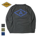 Almond Surf アーモンドサーフボードデザイン DIAMOND A LOGO L/S T-SHIRTS メンズ/レディース チャコール/オリーブ/ネイビー S-L LS1903W【Tシャツ 長袖 ロングTシャツ ロンT バックプリント 日本製 ロゴ USAコットン サーフ ブランド おしゃれ カーキ】