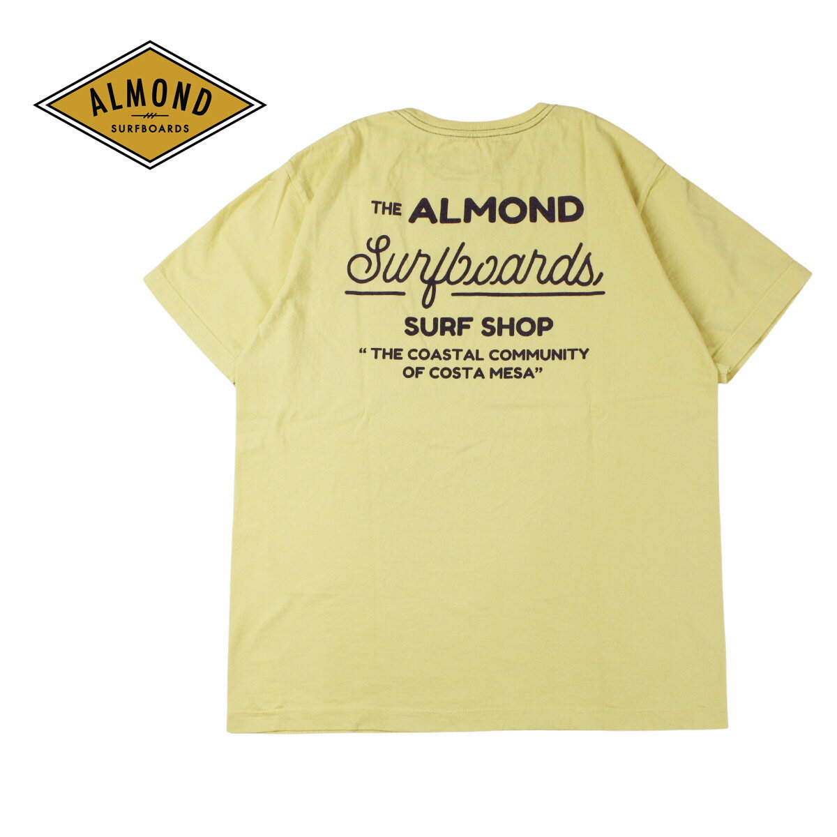 Almond Surf アーモンドサーフ THE ALMOND メンズ/レディース イエロー M-XL TS2308