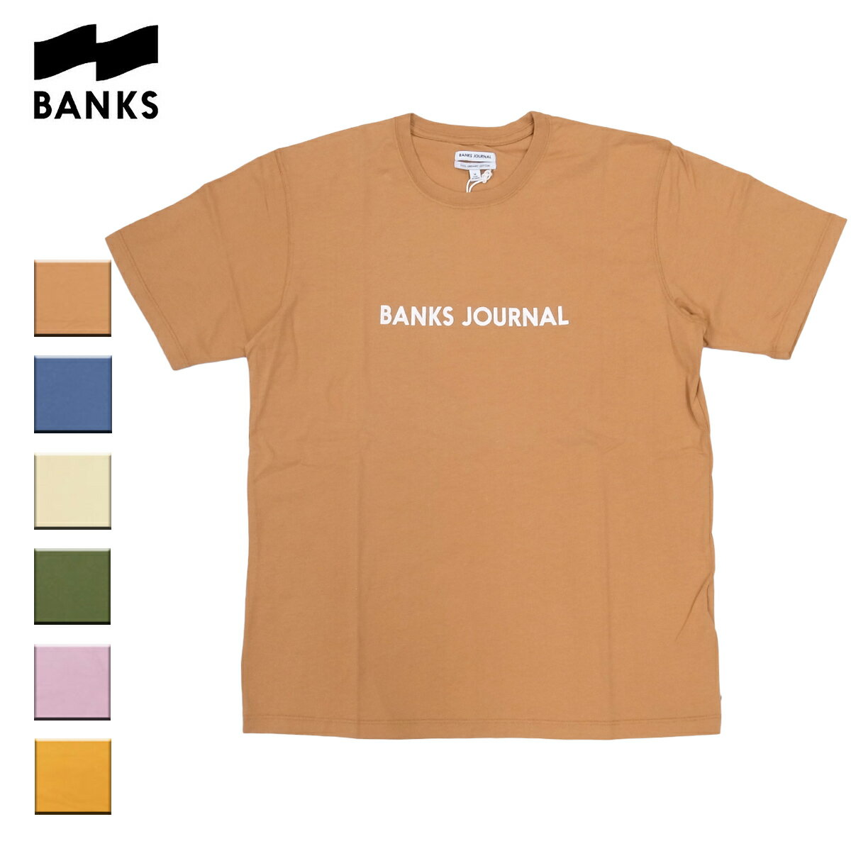 BANKS Х󥯥 LABEL TEE /ǥ 饤ȥ֥饦/֥롼/饤ȥ//٥/ S-L O...