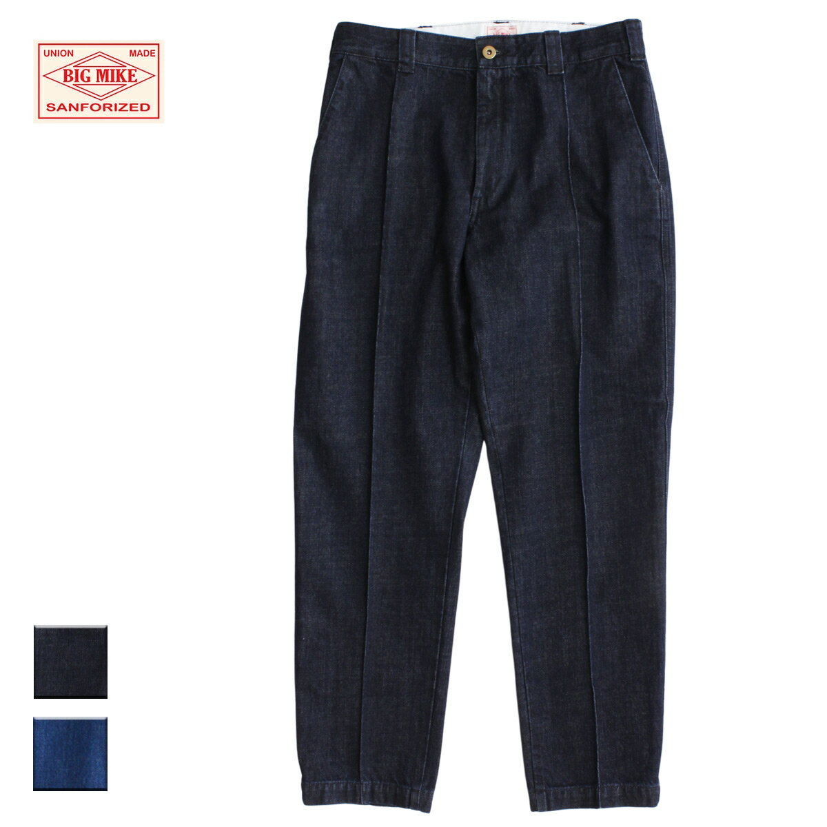 BIG MIKE ビッグマイク PIN TACK DENIM CHINO PANTS メンズ ダークインディゴ/ライトインディゴ 28-34