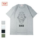 BIG MIKE ビッグマイク POP OJISAN S/S TEE メンズ/レディース グレー/ホワイト/ブラック/オリーブ M-XL【Tシャツ 半袖 カットソー ヘビーウェイト イラスト おじさん キャラクター ポップ おしゃれ ブランド アメカジ アメカジブランド 白 黒 カーキ】