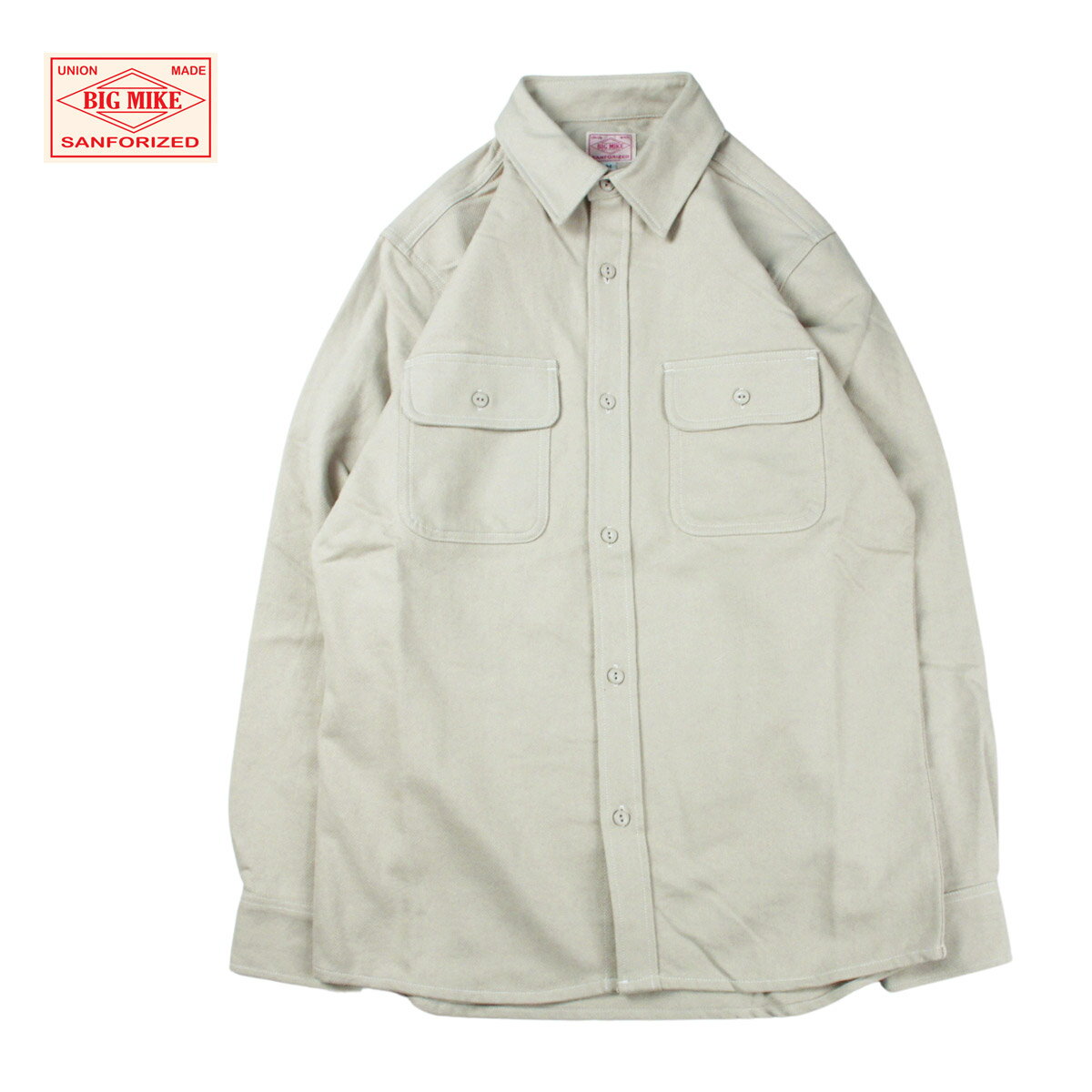 BIG MIKE ビッグマイク HEAVY FLANNEL SHIRTS メンズ ベージュ S-XL