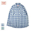 BIG MIKE ビッグマイク OMBRE CHECK LS SHIRTS メンズ ブルー/ミント M-XL【オンブレチェックシャツ シャツ 長袖 チェックシャツ ワークシャツ オンブレチェック カジュアル おしゃれ ブランド アメカジ アウトドア アメカジブランド 青 緑】