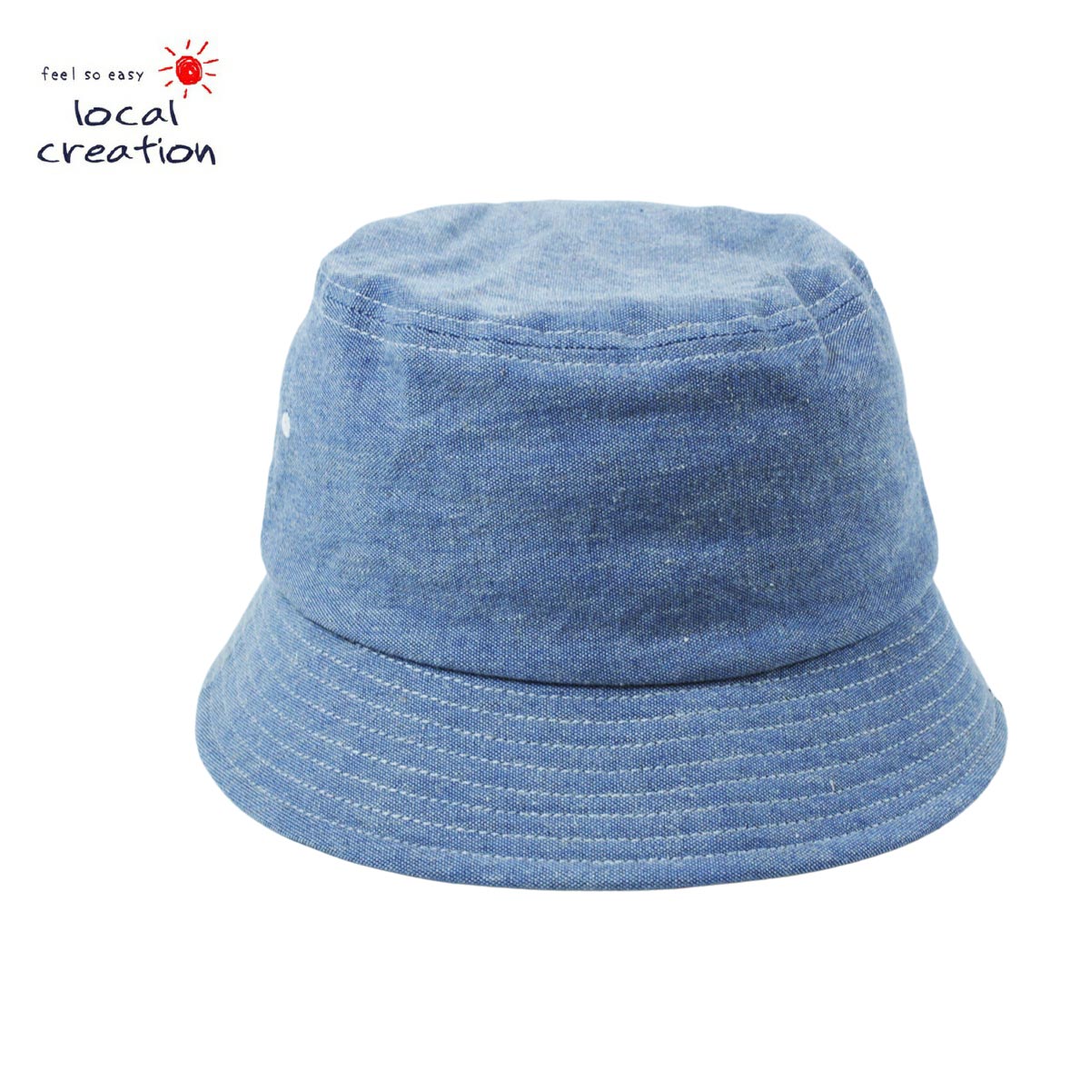 feel so easy/feel so easy local creation chambray hat メンズ/レディース ブルー FREE【バケットハット ハット 帽子 シャンブレー シャンブレー生地 日本製 春夏 春 夏 20代 30代 40代 サーフ ブランド おしゃれ 水色 青】