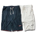 楽天Blueismfeel so easy/Organic Cotton Ecology Standard COMPACT PILE SHORTS メンズ ホワイト/チャコール S-L