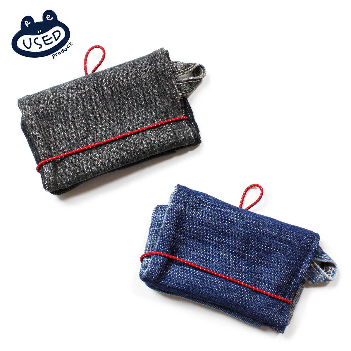 feel so easy/Reused Product Minimal Denim Wallet メンズ/レディース ブルー/ブラック OS【財布 小銭入れ コインケース デニム財布 三つ折り財布 三つ折り デニムウォレット ヴィンテージ サーフ ブランド 青 黒】