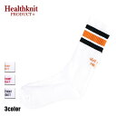 Healthknit Product ヘルスニットプロダクト 1P クルー SPORTS メンズ ホワイト×イエロー/ホワイト×レッド/ホワイト×ブラック FREE 25-27cm【靴下 ソックス クルーソックス ライン ラインソックス 長い 長め デザイン おしゃれ ブランド スポーツ 白】