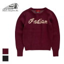 Indian インディアン 1940 MOTOCYCLE sweater メンズ/レディース レッド/ブラック M-XL【インディアンモトサイクル インディアンモーターサイクル セーター ニット ロゴ ブランドロゴ おしゃれ ブランド ワインレッド 赤 黒】