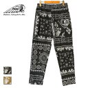 Indian インディアン Garage Pants バンダナパッチワーク メンズ/レディース スミクロ/キャメル S-L【インディアンモトサイクル インディアンモーターサイクル ガレージパンツ ワークパンツ リラックスパンツ おしゃれ ブランド ネイティブアメリカン アメカジ 黒】