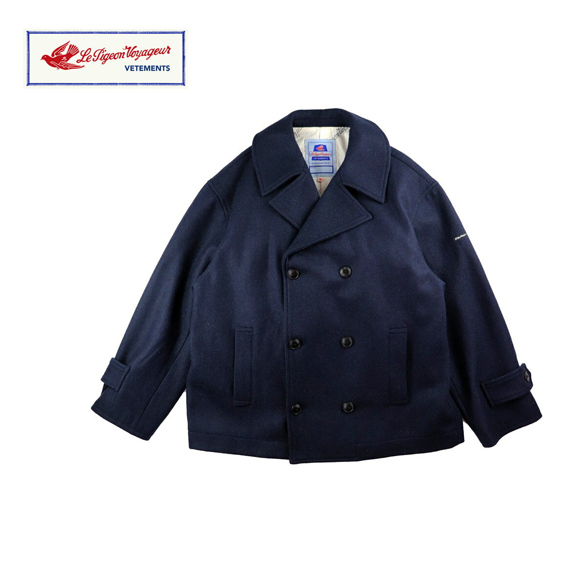 Le Pigeon Voyageur ル ピジョン ヴォワイヤジュール MELTON SHORT P-COAT メンズ/レディース ネイビー S-L PGB3-25M008