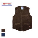 Le Pigeon Voyageur ル ピジョン ヴォワイヤジュール CORDUROY VEST メンズ/レディース ブラウン/ネイビー S-L PGB3-29M011【コーデュロイベスト コーデュロイ ベスト 無地 おしゃれ ブランド フレンチブランド 茶色 紺】