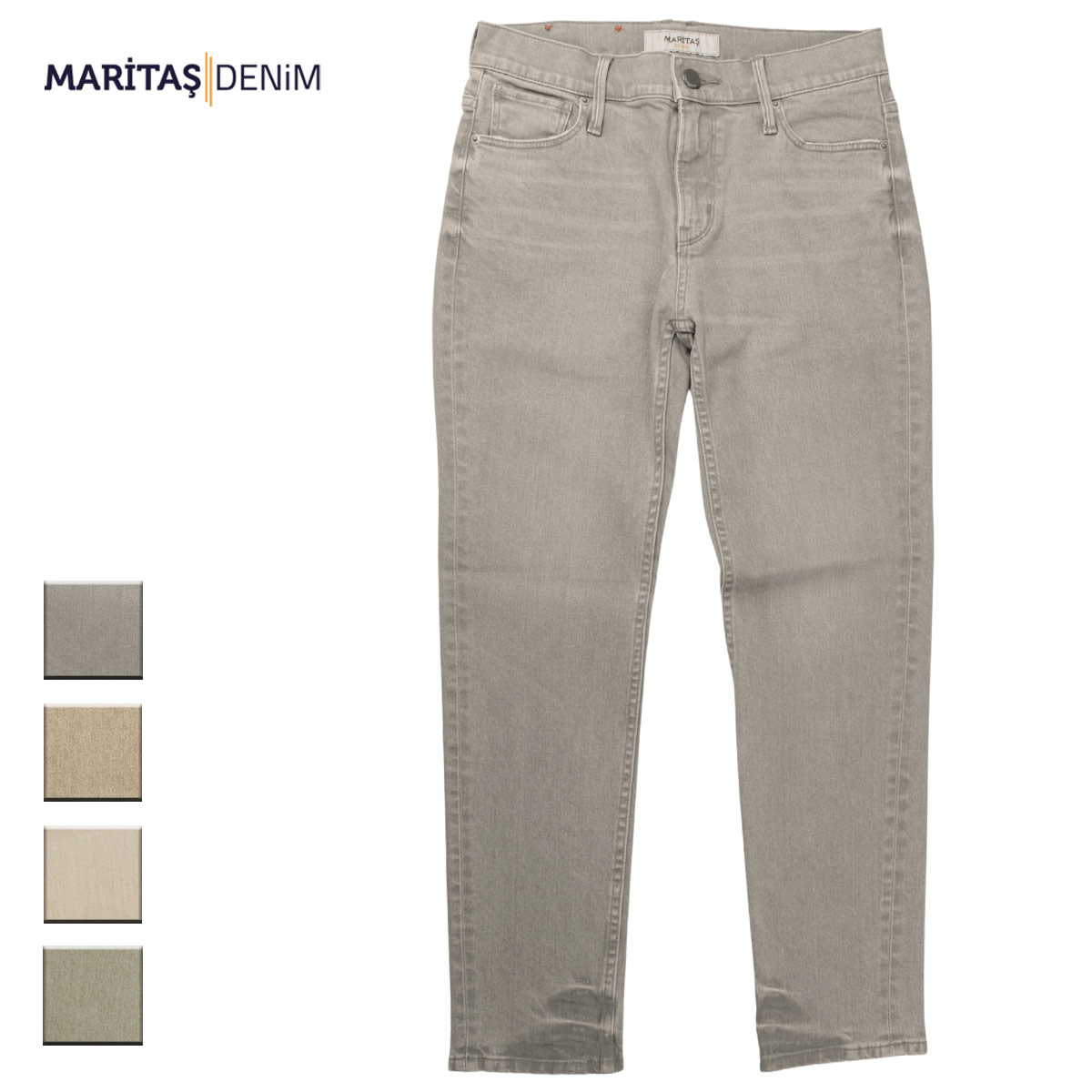 MARITAS DENIM マリタスデニム MATILDA レディース グレー/ブラウン/ベージュ/オリーブ 22-26 M112601DW【スキニーパンツ スキニー デニム デニムパンツ パンツ ジーンズ ストレッチ アースカラー パステルカラー シンプル 無地 おしゃれ ブランド カーキ】