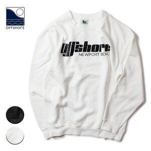 OFFSHORE オフショア ARCHIVE LOGO SWEAT メンズ/レディース ホワイト/ブラック S-XL OS19-1CS-014【トレーナー 長袖 プルオーバー ロゴ おしゃれ ブランド サーフ サーフファッション サーフブランド 白 黒】