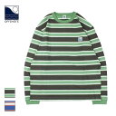 OFFSHORE オフショア MULTI BORDER L/S TEE メンズ/レディース グリーン/ブルー S-XL OS23-2CS-001