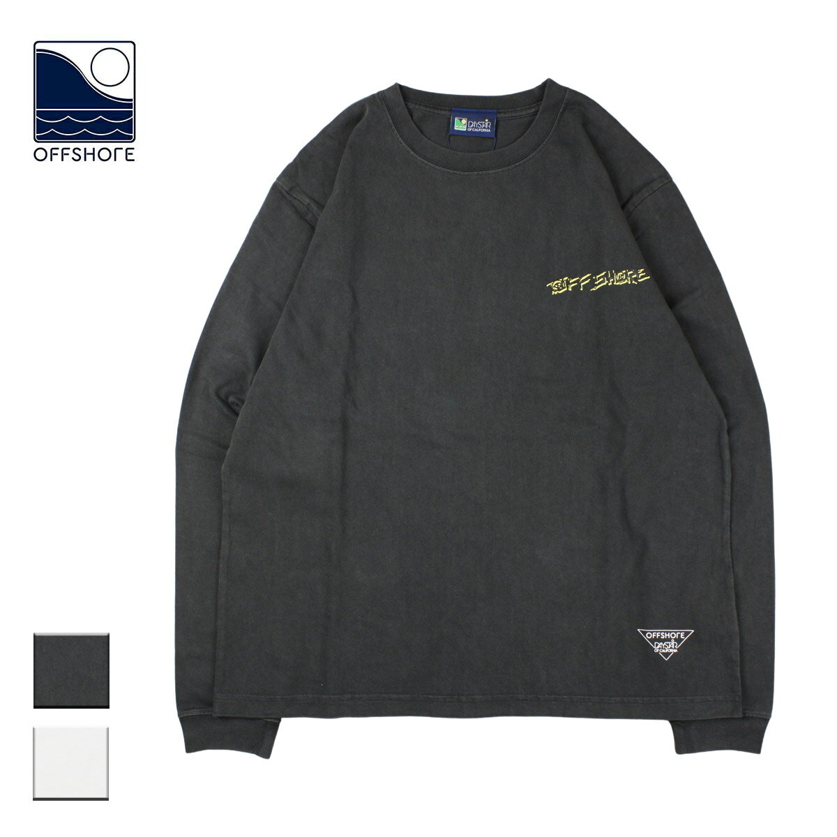 OFFSHORE オフショア DST 90's GRAPHIC L/S TEE メンズ/レディース チャコール/ホワイト S-XL OS23-2DS-002