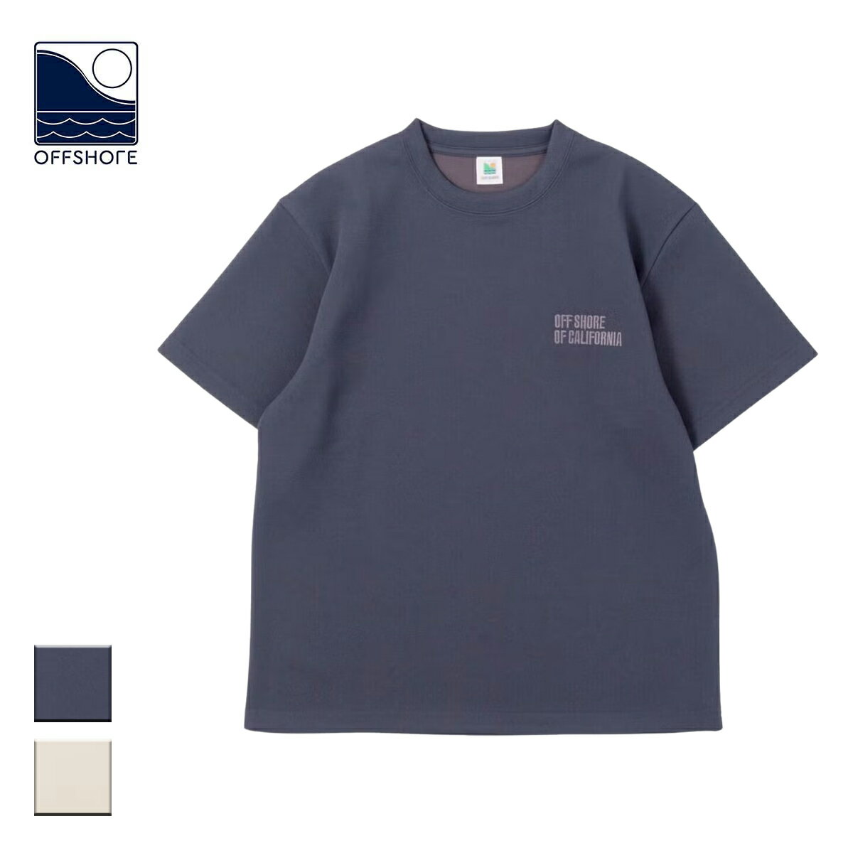 Rakuten - OFFSHORE オフショア DUAL TEXTURE TEE メンズ/レディース チャコール/オフホワイト S-XL OS26-2CS-003 【Tシャツ 半袖 半袖Tシャツ 軽量 通気性 胸ロゴ スポーツ 運動 運動着 おしゃれ ブランド サーフ サーフブランド 白 生成り】