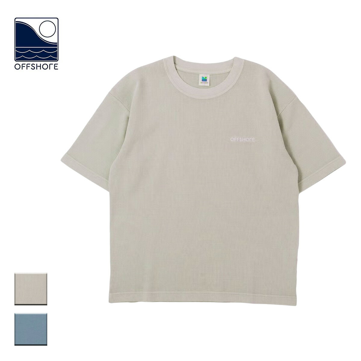 Rakuten - OFFSHORE オフショア PIGMENT WAFFLE TEE メンズ/レディース ライトグレー/ブルー S-XL OS26-2CS-006 【Tシャツ 半袖 半袖Tシャツ 胸ロゴ ワンポイント サーマル ピグメント加工 シンプル おしゃれ ブランド サーフ サーフブランド ベージュ 青】