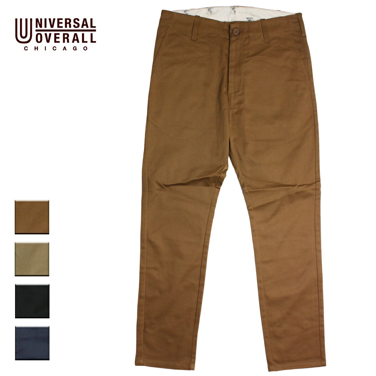 楽天BlueismUNIVERSAL OVERALL ユニバーサルオーバーオール SLIM TAPERED FIT PANTS メンズ ブラウン/ベージュ/ブラック/ネイビー 28-34 T-01【パンツ テーパード ワークパンツ スリムフィット スリムパンツ ストレッチ おしゃれ ブランド 茶色 黒 紺】