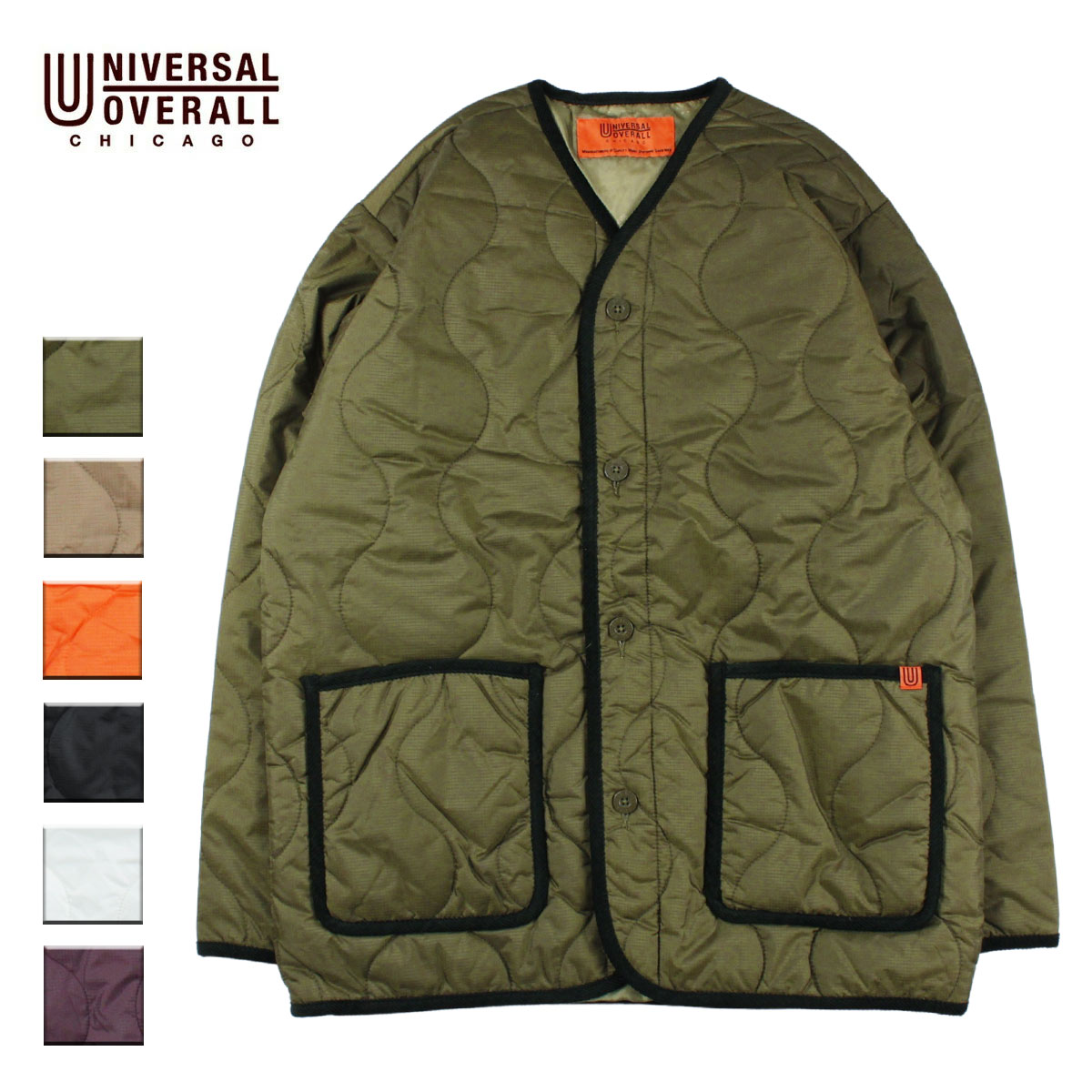 ユニバーサルオーバーオール キルティングコート メンズ UNIVERSAL OVERALL ユニバーサルオーバーオール QUILT JACKET メンズ/レディース オリーブ/コヨーテ/オレンジ/ブラック/ホワイト/マルーン M-L U2133522【キルティングジャケット キルティング ジャケット アウター おしゃれ ブランド アウトドア ワークブランド】