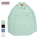 UNIVERSAL OVERALL ユニバーサルオーバーオール WORKER 039 S SHIRT メンズ/レディース セージグリーン/ブラック/サックスブルー/ライトベージュ S-3XL U2213158【シャツ 長袖 ビッグシルエット ワークシャツ 大きい おしゃれ ブランド アメカジ 黒 緑 青】