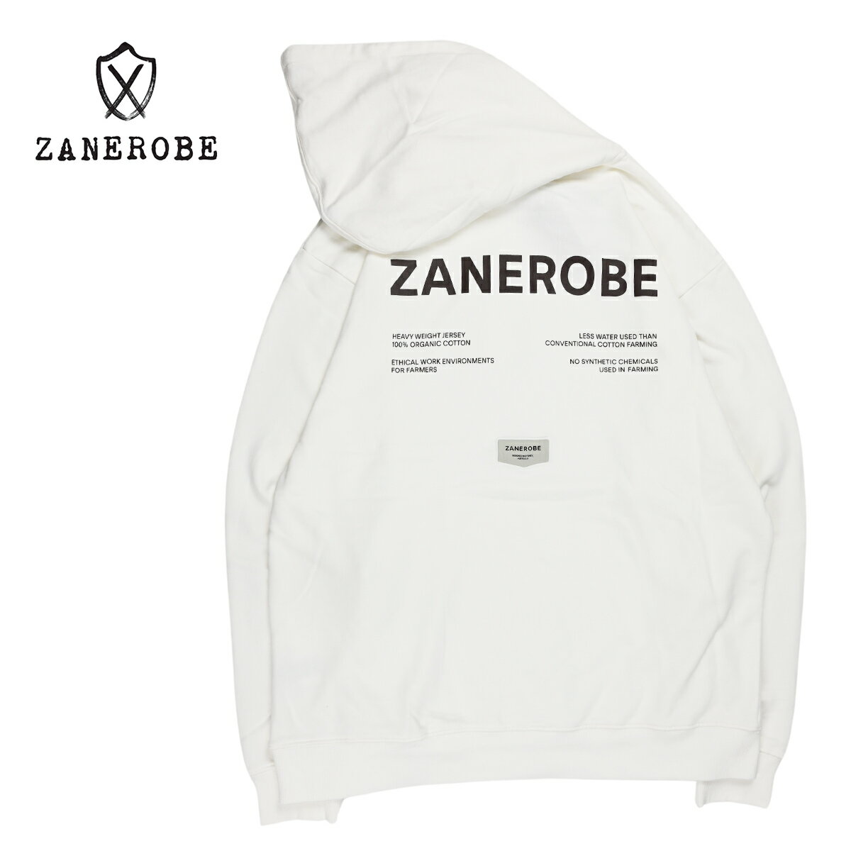 ZANEROBE ゼインローブ Label Orgo Hood Sweat メンズ/レディース ヴィンテージホワイト S-L