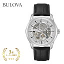BULOVA ブローバ 96A266 Classic メンズ シルバーXブラック 43mm【腕時計 時計 クラシック クラシックコレクション 丸型 自動巻き ステンレススチール 3針 カーフレザー レザー 牛革 本革 レザーベルト おしゃれ ブランド 黒】(2)