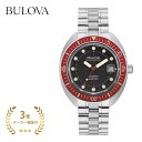 BULOVA ブローバ 96B343 Archives Series Oceanographer Devil Diver メンズ レッドXシルバー 41mm【腕時計 時計 アーカイブスシリーズ オーシャノグラファー デビルダイバー 丸型 自動巻き ステンレススチール 3針 おしゃれ ブランド 赤】