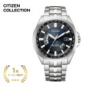 CITIZEN COLLECTION シチズンコレクション CB0011-69L メンズ シルバー×ネイビー 43mm【腕時計 時計 エコ・ドライブ エコドライブ 丸型 ステンレス 日本製 光発電 夜光 充電警告 過充電防止 ワールドタイム機能 おしゃれ ブランド シチズン 紺】